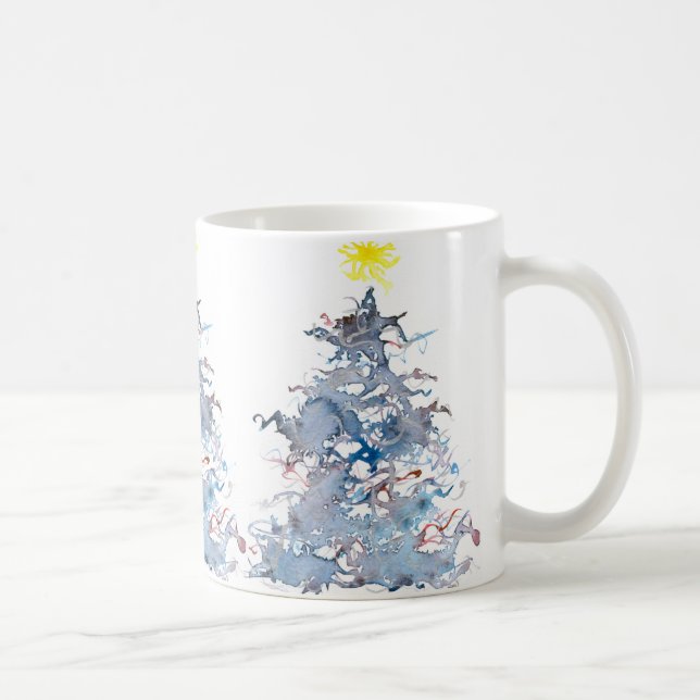 Café Caneca da árvore de Natal, azul (Direita)