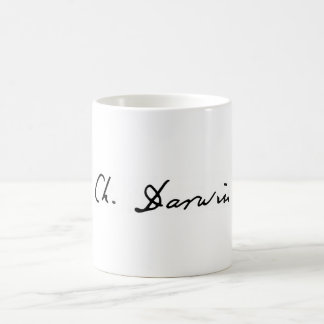 Café Caneca da assinatura de Charles Darwin