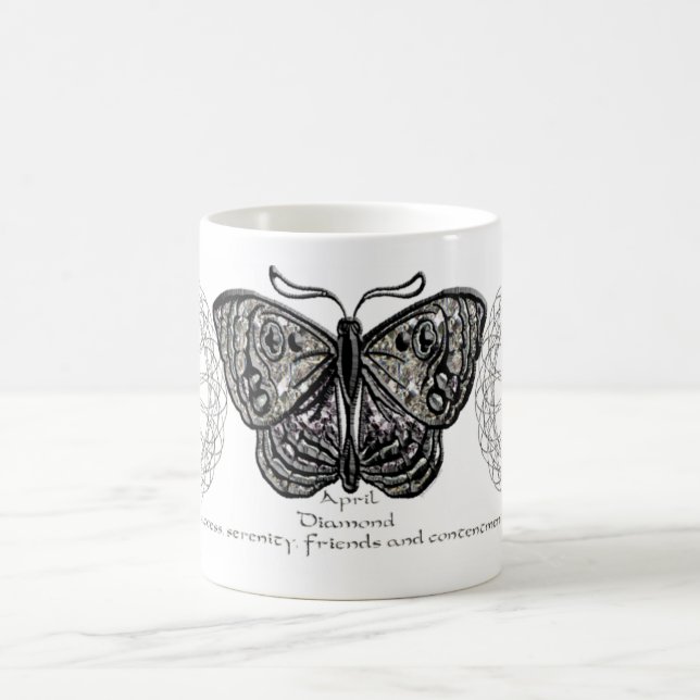 Café Caneca da borboleta de abril Birthstone (Centro)