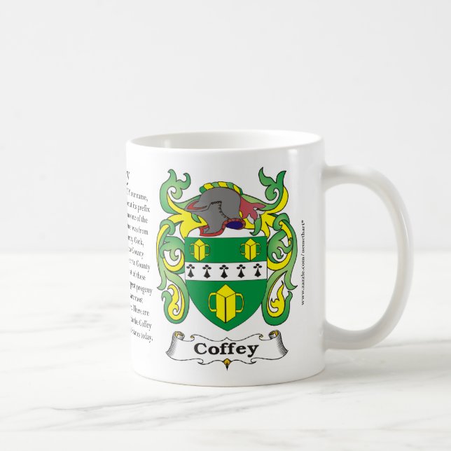 Café Caneca da brasão da família de Coffey (Direita)