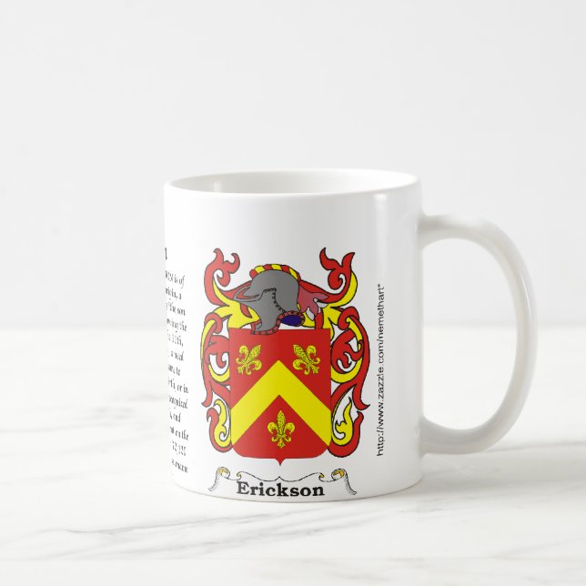 Café Caneca da brasão da família de Erickson (Direita)