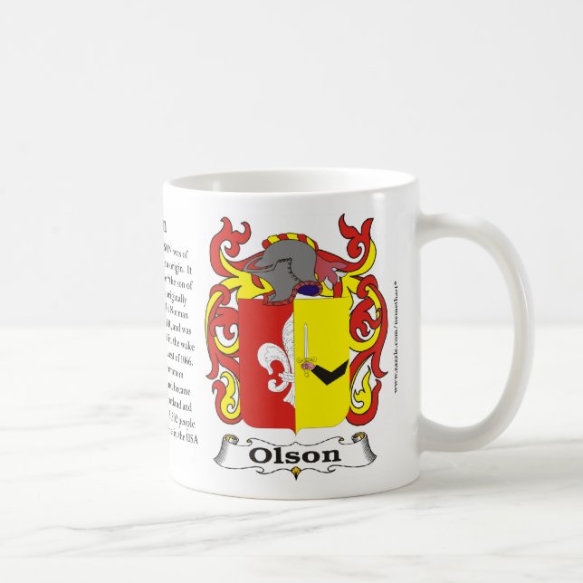 Café Caneca da brasão da família de Olson (Direita)