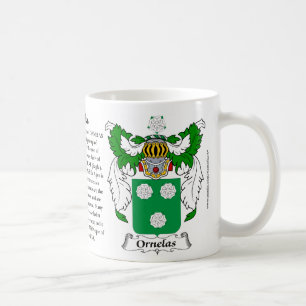 Café Caneca da brasão da família de Ornelas