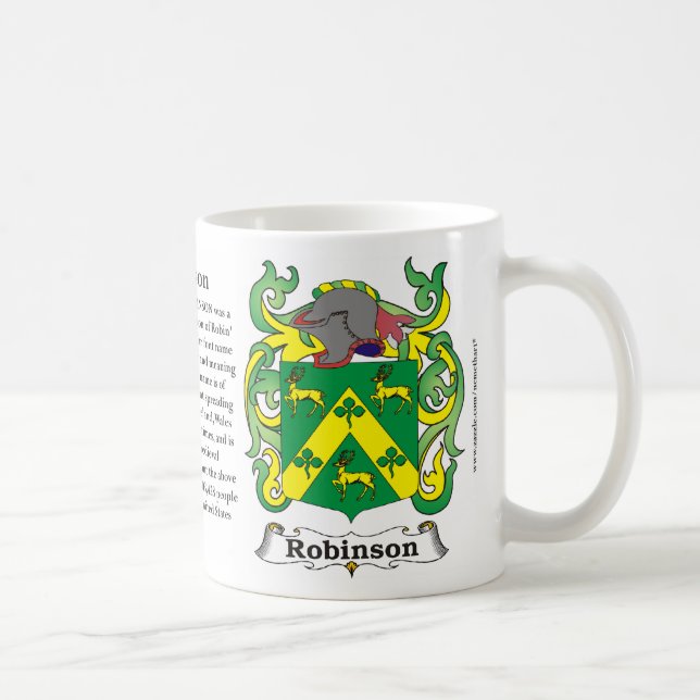 Café Caneca da brasão da família de Robinson (Direita)
