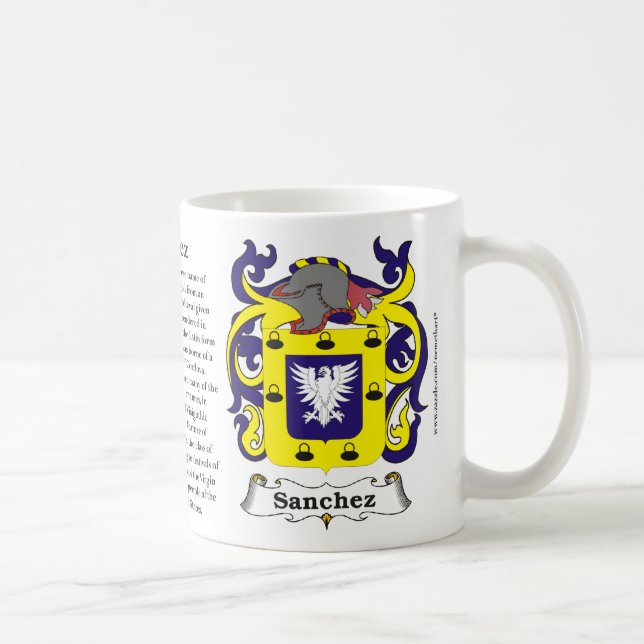 Café Caneca da brasão da família de Sánchez (Direita)