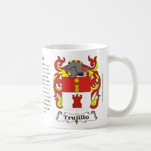Café Caneca da brasão da família de Trujillo
