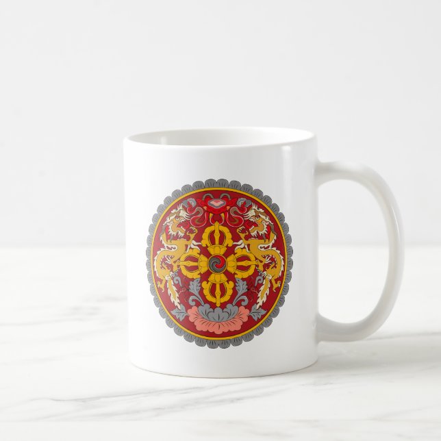 Café Caneca da brasão de Bhutan (Direita)