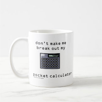Café caneca da calculadora de bolso