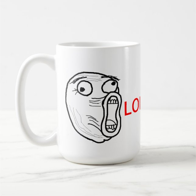 Café Caneca da cara de LOL (Esquerda)
