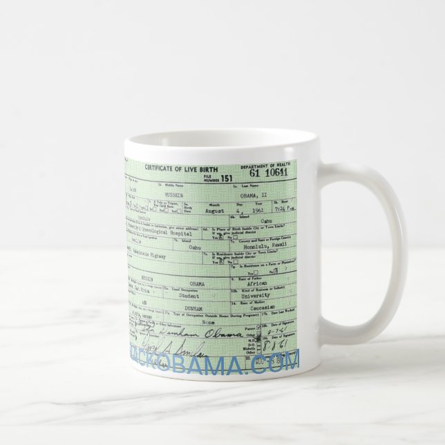 Café Caneca da certidão de nascimento da campanha de (Direita)