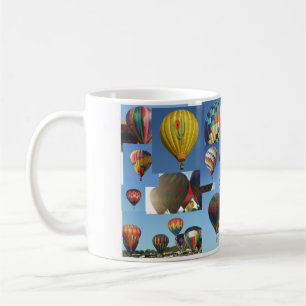 Café Caneca da colagem da foto dos balões de ar quente