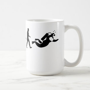 Café Caneca da evolução do mergulhador de mergulhador
