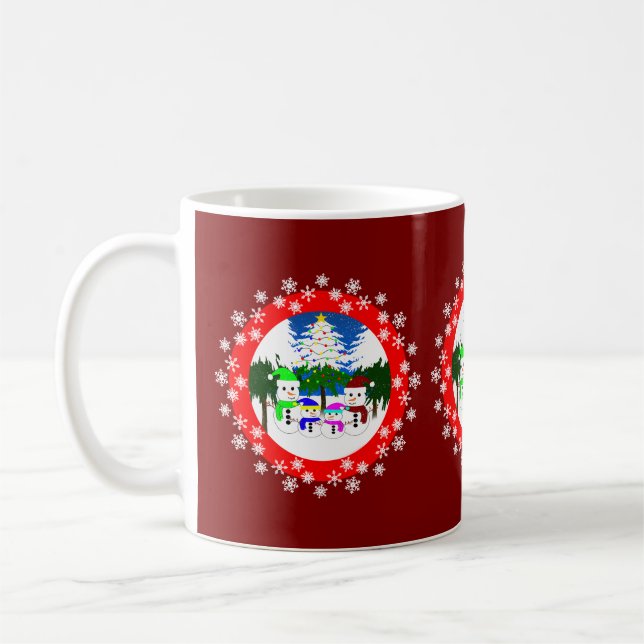 Café Caneca da Família Snowman de Natal (Esquerda)