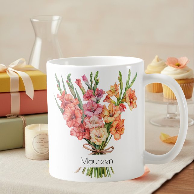 Café Caneca da Flor de Nascimento de Agosto | Gladiolus (Criador carregado)