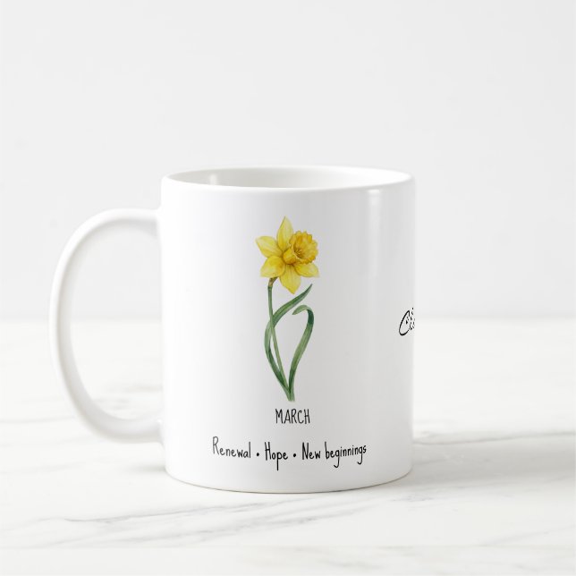 Café Caneca da Flor de Nascimento de Março – Narciso (Esquerda)