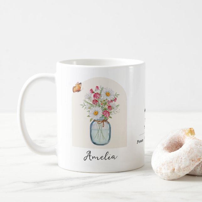 Café Caneca da Flor do Mês de Abril (Com Donut)