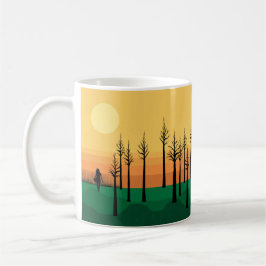Café Caneca da floresta do por do sol de Nirrin