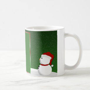 Café Caneca da foto do boneco de neve