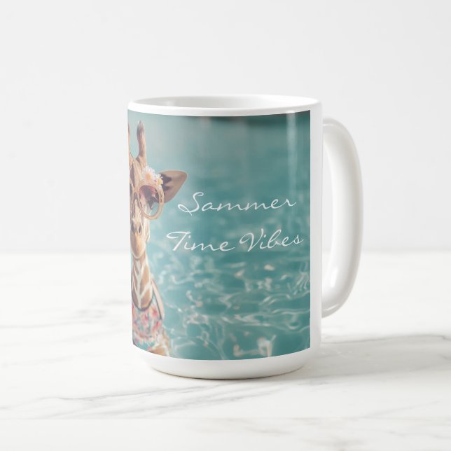 Café Caneca da Girafa Fofa - Decoração de Arte de Anima (Frente Esquerda)