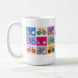Café Caneca da grade da bicicleta da arte de Mondrian