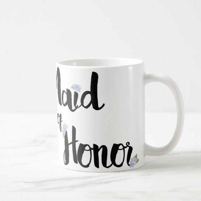 Café Caneca da madrinha de casamento - Hydrangeas roxos (Direita)