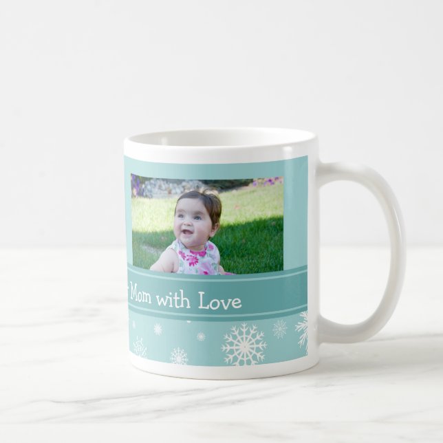Café Caneca da mamã do Feliz Natal dos flocos de neve (Direita)