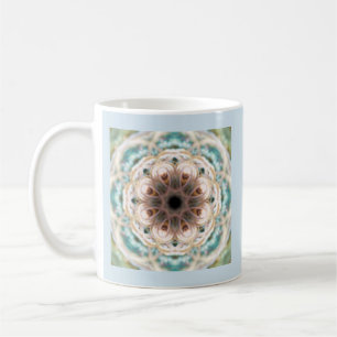 Café Caneca da mandala de Shell de turquesa com