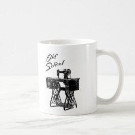 Café Caneca da máquina de costura do Treadle da velha