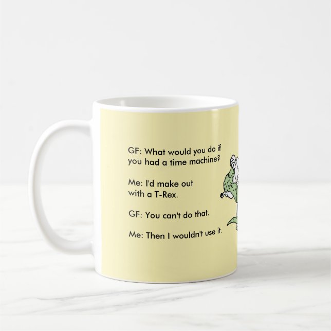 Café Caneca da máquina do tempo de Rex T Rex do (Esquerda)