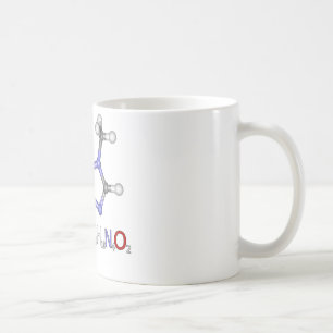 Café caneca da molécula de 3D Caffiene