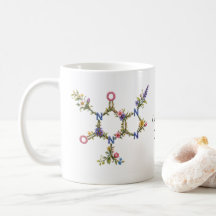 Caneca da Molécula de Cafeína Botânica