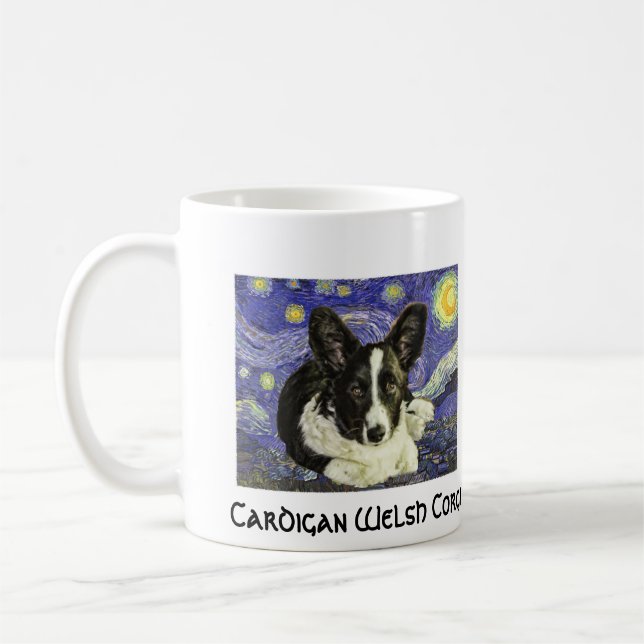 Café Caneca da noite estrelado de Van Gogh do Corgi de (Esquerda)