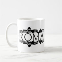 Caneca da Silhueta de Roma – Lembrança de Pontos T