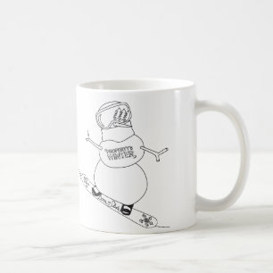Café Caneca da snowboarding do boneco de neve