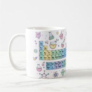 Café Caneca da Tabela Periódica de Química Kawaii Ciê