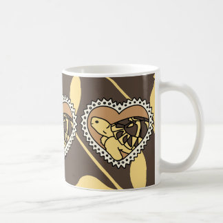 Café Caneca da tartaruga de Hermann (coração marrom)