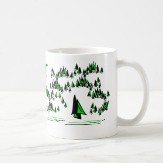 Café caneca das árvores de floresta