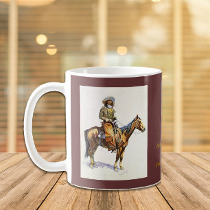 Café Caneca das belas artes de Remington do vaqueiro da