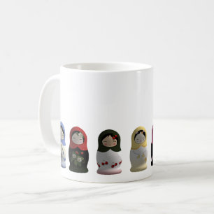 Café Caneca das bonecas do russo das bonecas de