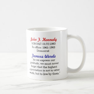 Café Caneca das citações de John F. Kennedy