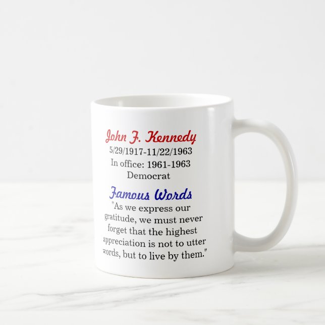 Café Caneca das citações de John F. Kennedy (Direita)
