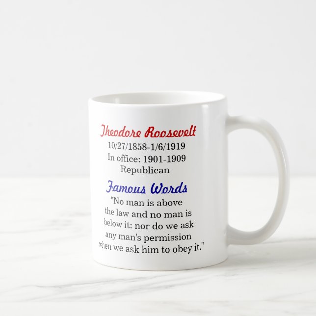 Café Caneca das citações de Theodore Roosevelt (Direita)