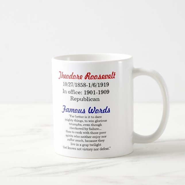 Café Caneca das citações de Theodore Roosevelt (Direita)