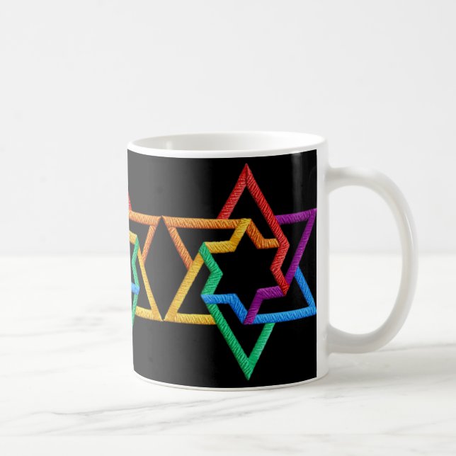 Café Caneca das estrelas de David de Judaica (Direita)