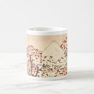 Café Caneca das flores de cerejeira de Hokusai Monte