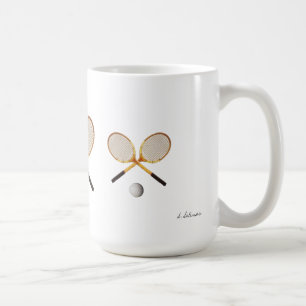 CAFÉ CANECA DAS RAQUETES DE TÊNIS DO VINTAGE WOODIE