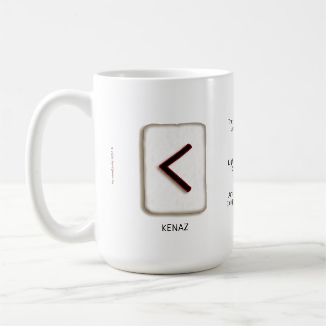 Café Caneca de 15 oz Kenaz RuneStone (Esquerda)