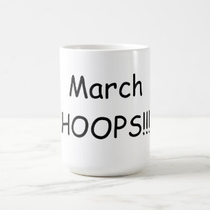 Café Caneca de 15 oz March HOOPS Basketball Fun
