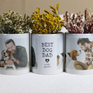 Café Caneca de 2 Fotos "Melhor Pai de Cachorro" Moderna