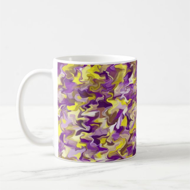Café Caneca de 325ml com Rodopio Roxo Amarelo (Esquerda)